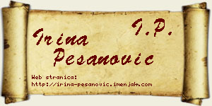 Irina Pešanović vizit kartica